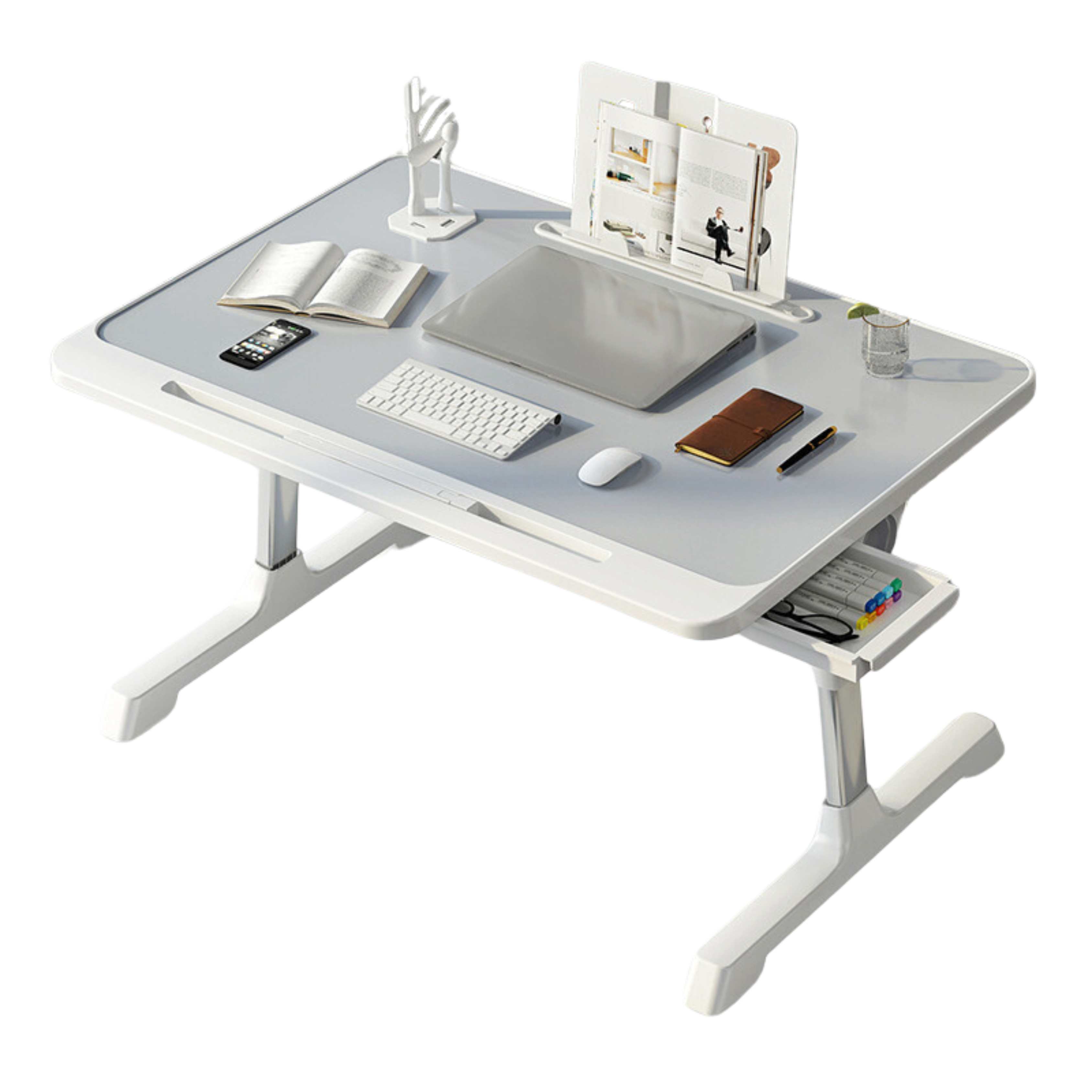 Flexi-Table: Praktischer Bett-Tisch mit Einstellbarer Höhe und Neigung, Stilvoll und Modern