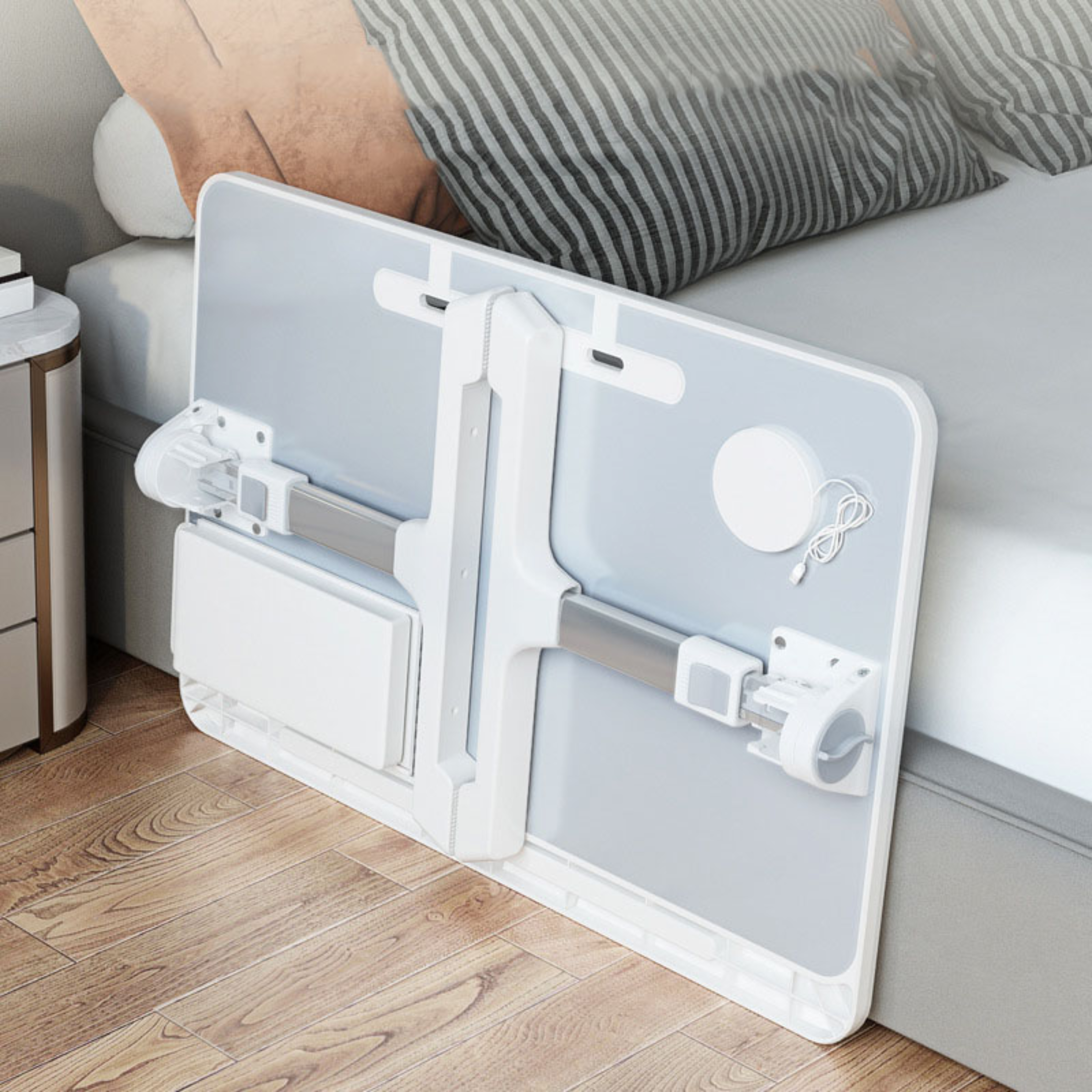 Flexi-Table: Praktischer Bett-Tisch mit Einstellbarer Höhe und Neigung, Stilvoll und Modern