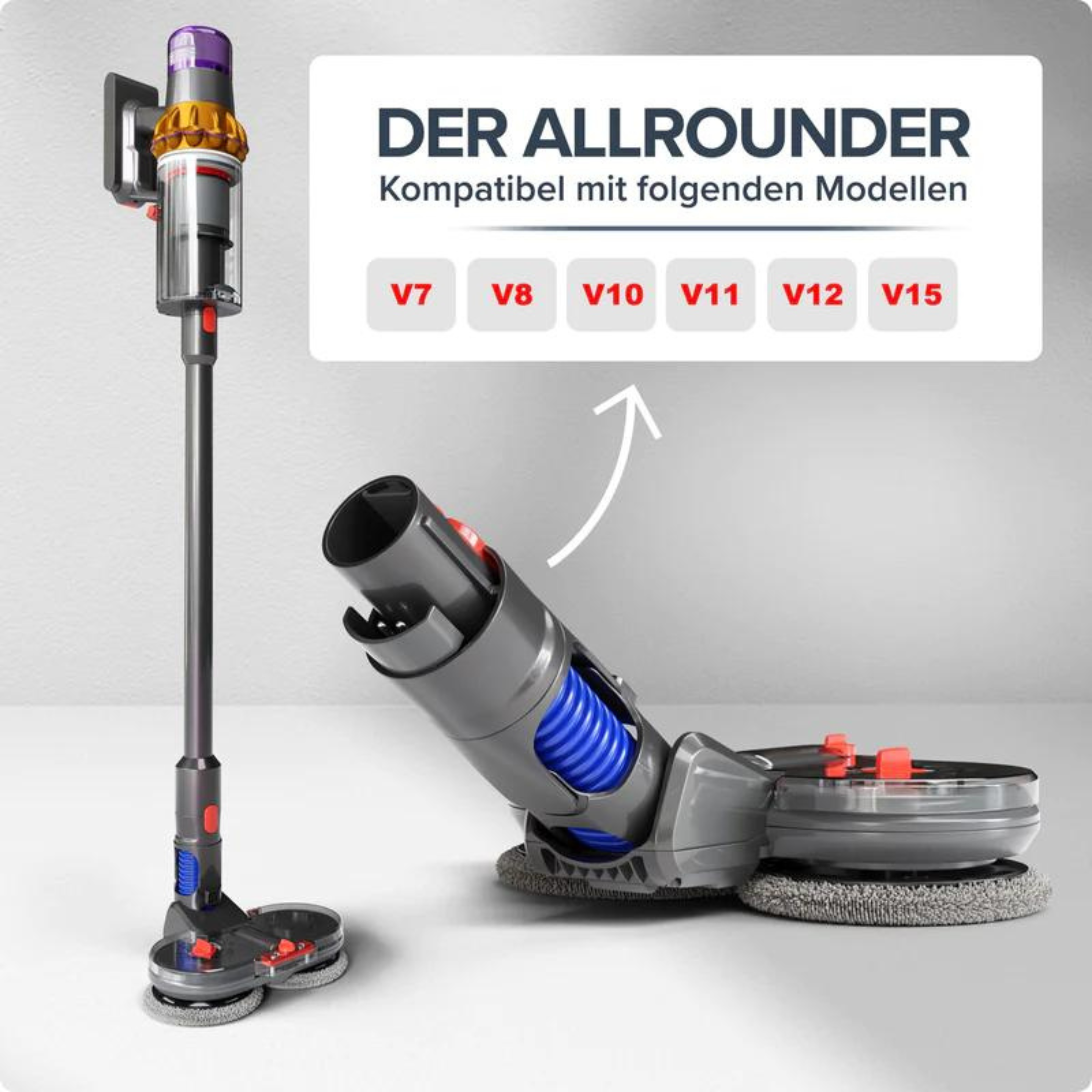 Elektrischen Moppbürstenkopf für Nass- und Trockenreinigung - Kompatibel mit V7,V8,V10,V11,V15