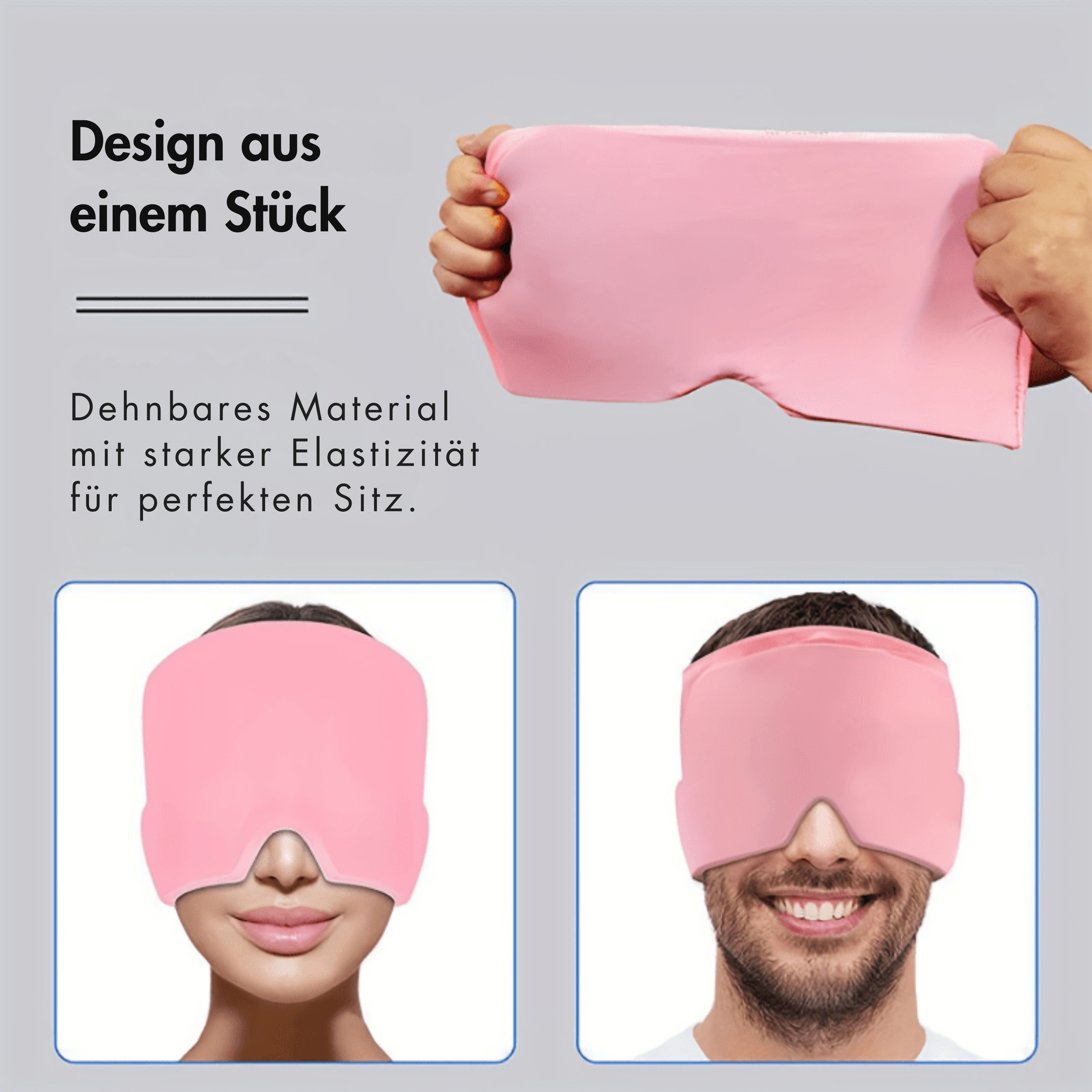 Kältekompressionshaube - Kühlkappe gegen Kopfschmerzen und Augenverspannungen - Zur Linderung von Migräne und Stressabbau
