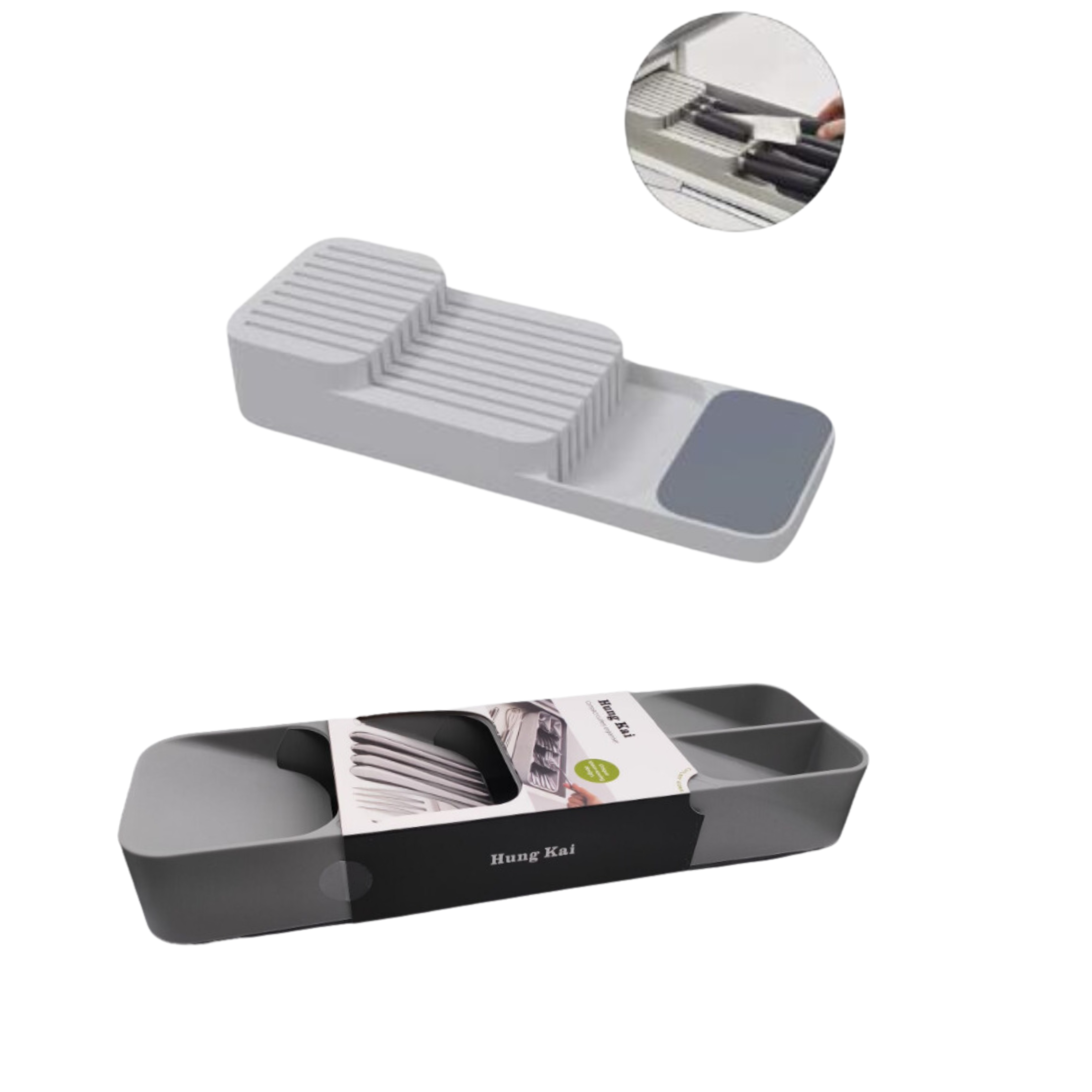 Geniale Küchen-Schubladen-Aufbewahrungsbox für Besteck und Messer