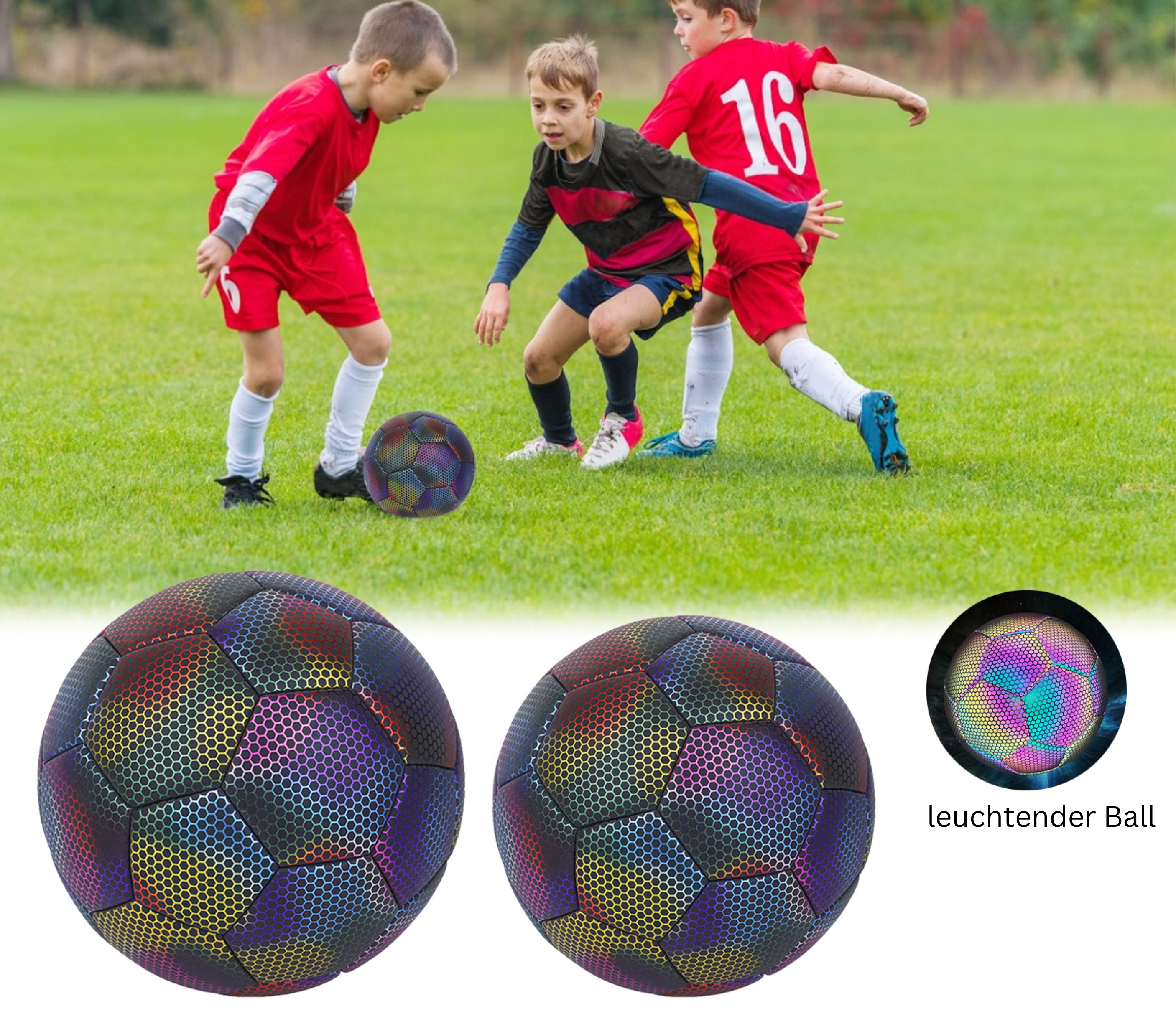 Glowball Fussball - Der reflektierende und leuchtende Fussball für aufregende Nachtspiele!