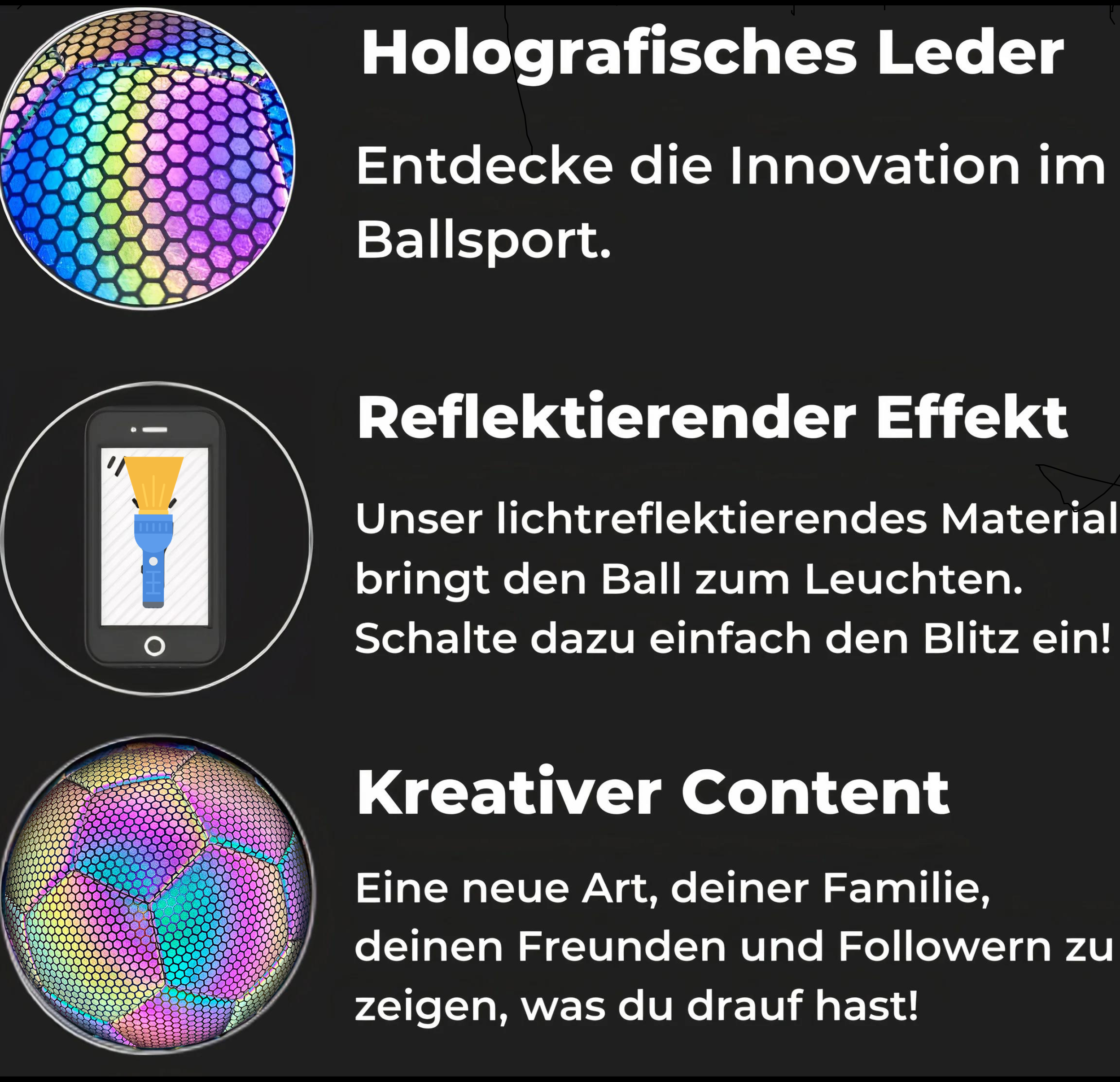 Glowball Fussball - Der reflektierende und leuchtende Fussball für aufregende Nachtspiele!