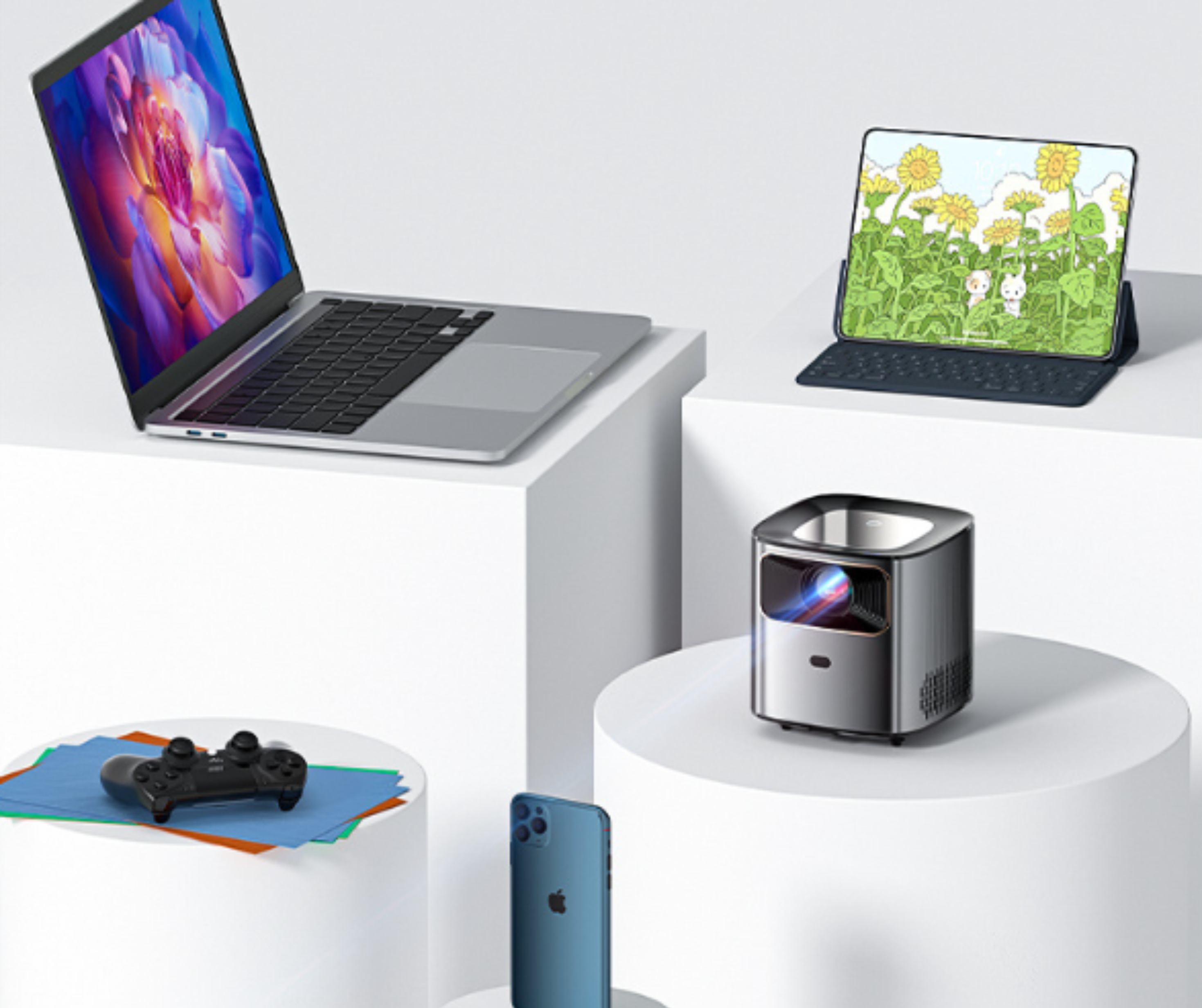Kompakter Heim-HD-Projektor - tragbare 1080p Videoplayer - Maschine mit Dualband 5G-WLAN