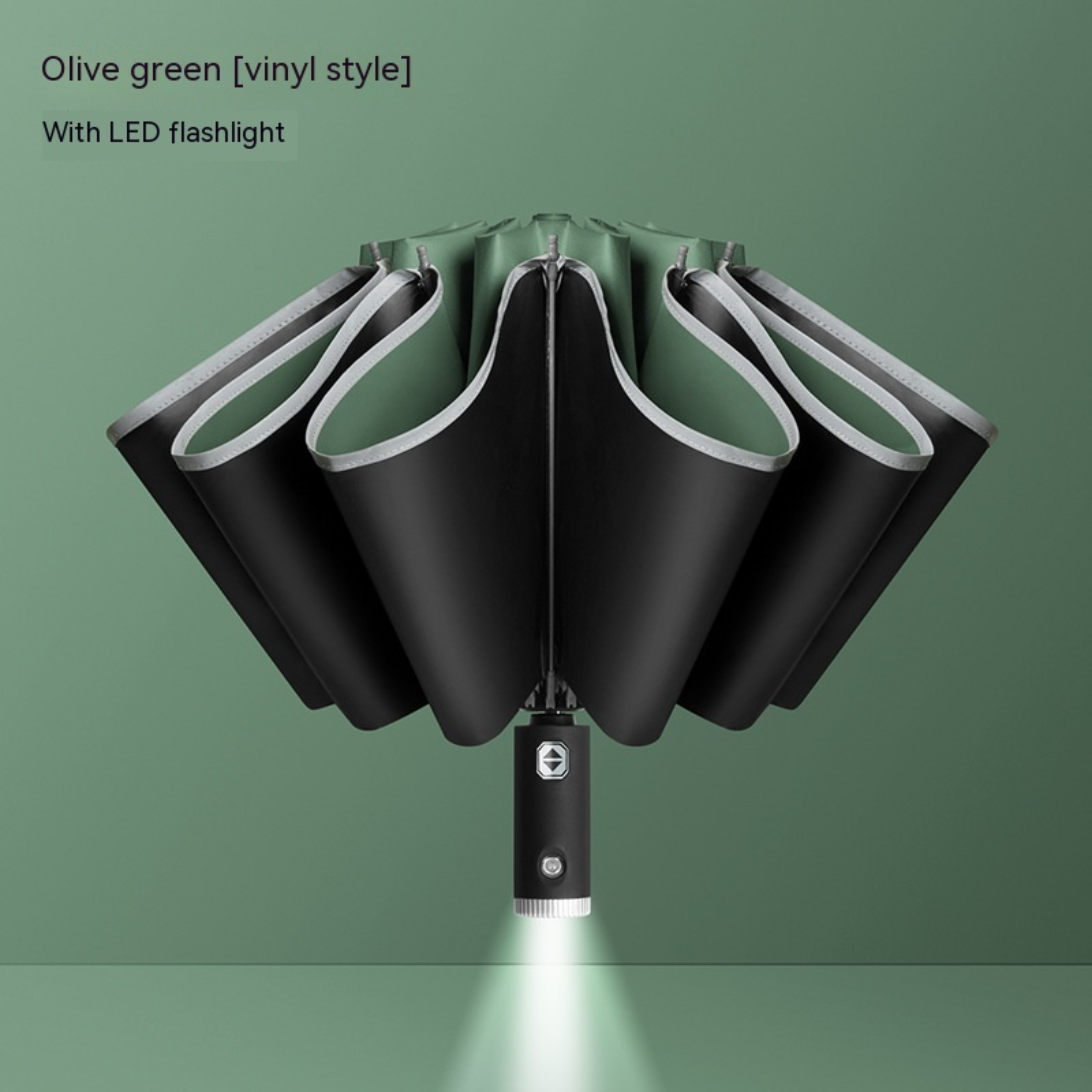 Rainman-Umbrella - Vollautomatischer - klappbarer Regenschirm mit Licht und Reflektor
