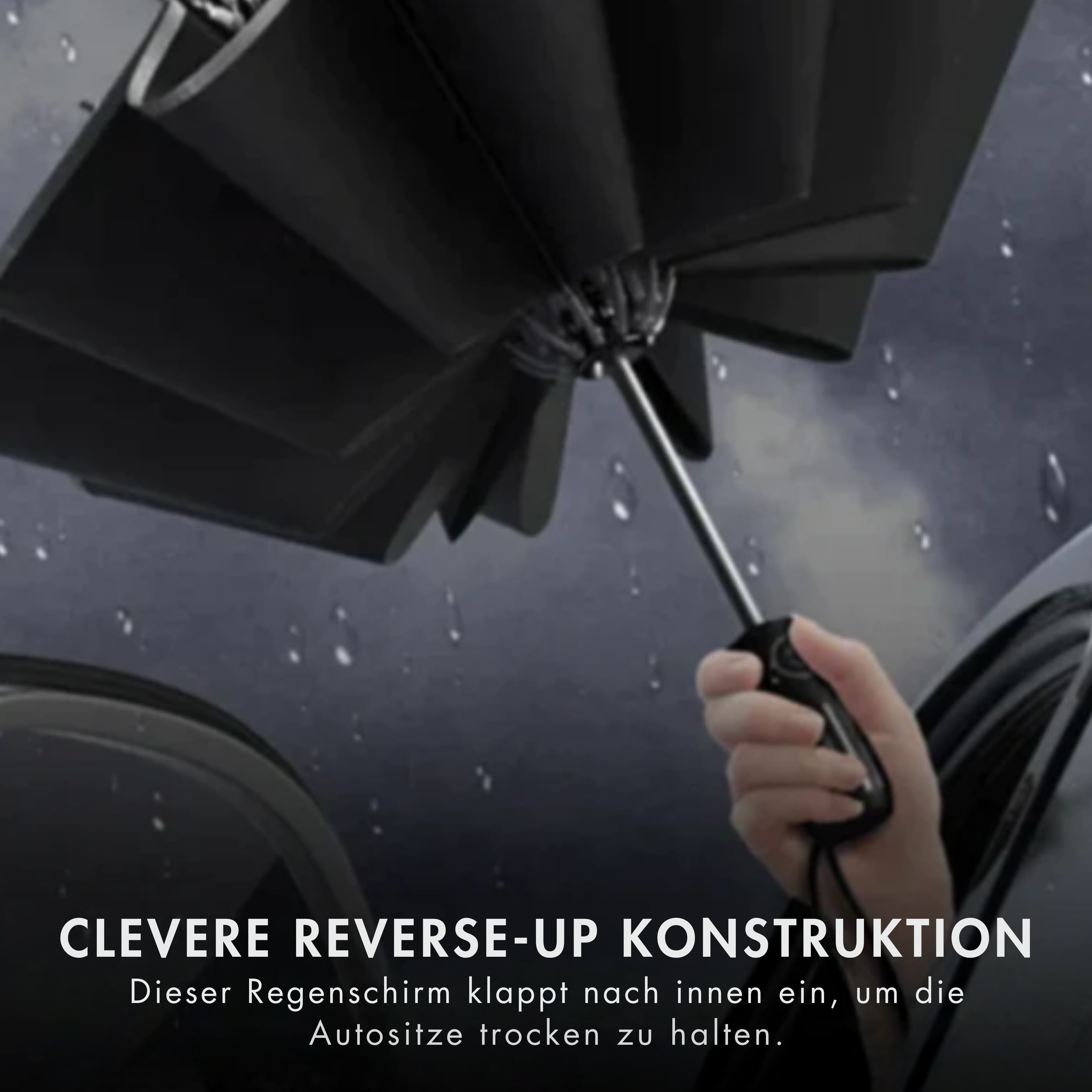 Rainman-Umbrella - Vollautomatischer - klappbarer Regenschirm mit Licht und Reflektor