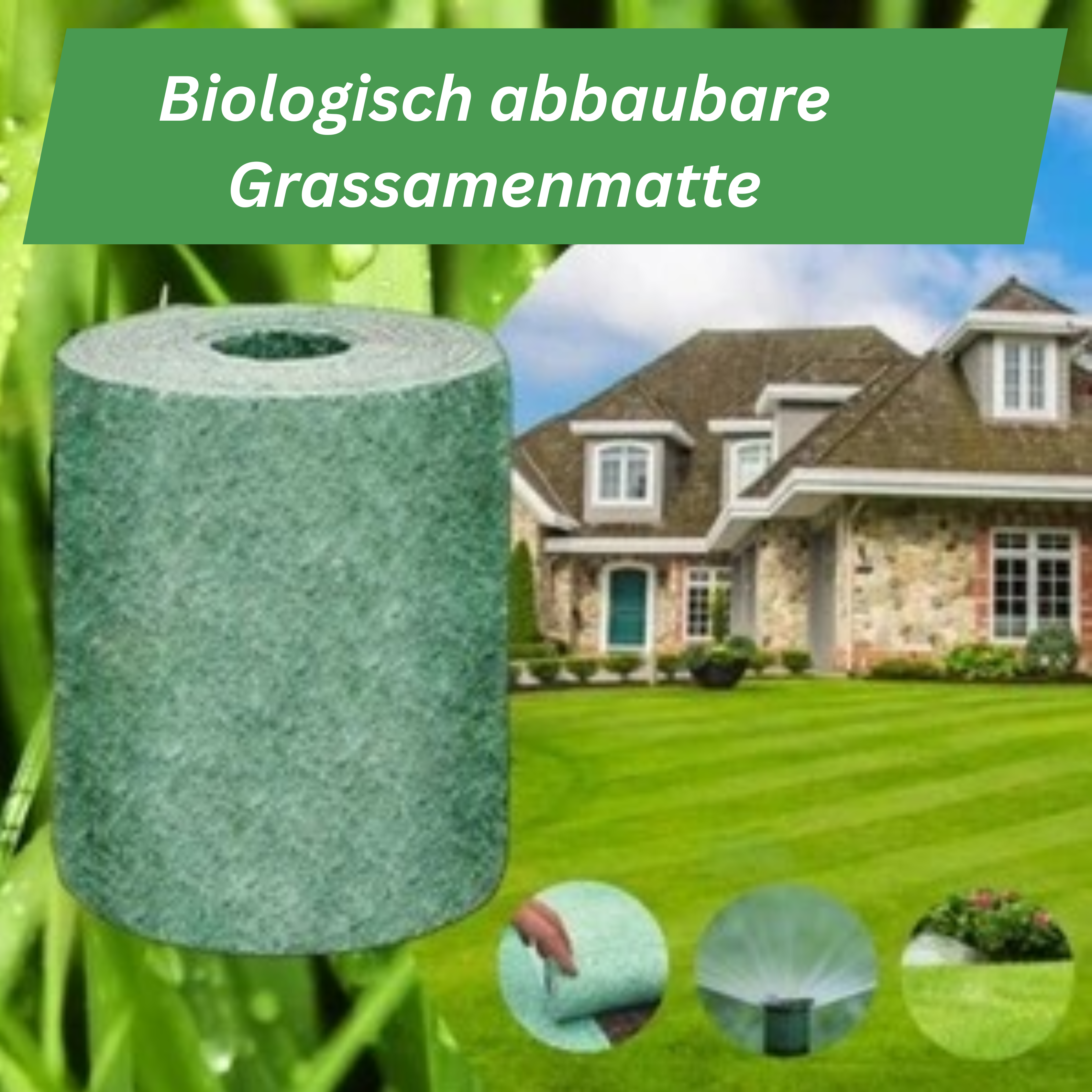 Biologisch abbaubare Grassamenmatte - Perfekt platzierte Rasensamen