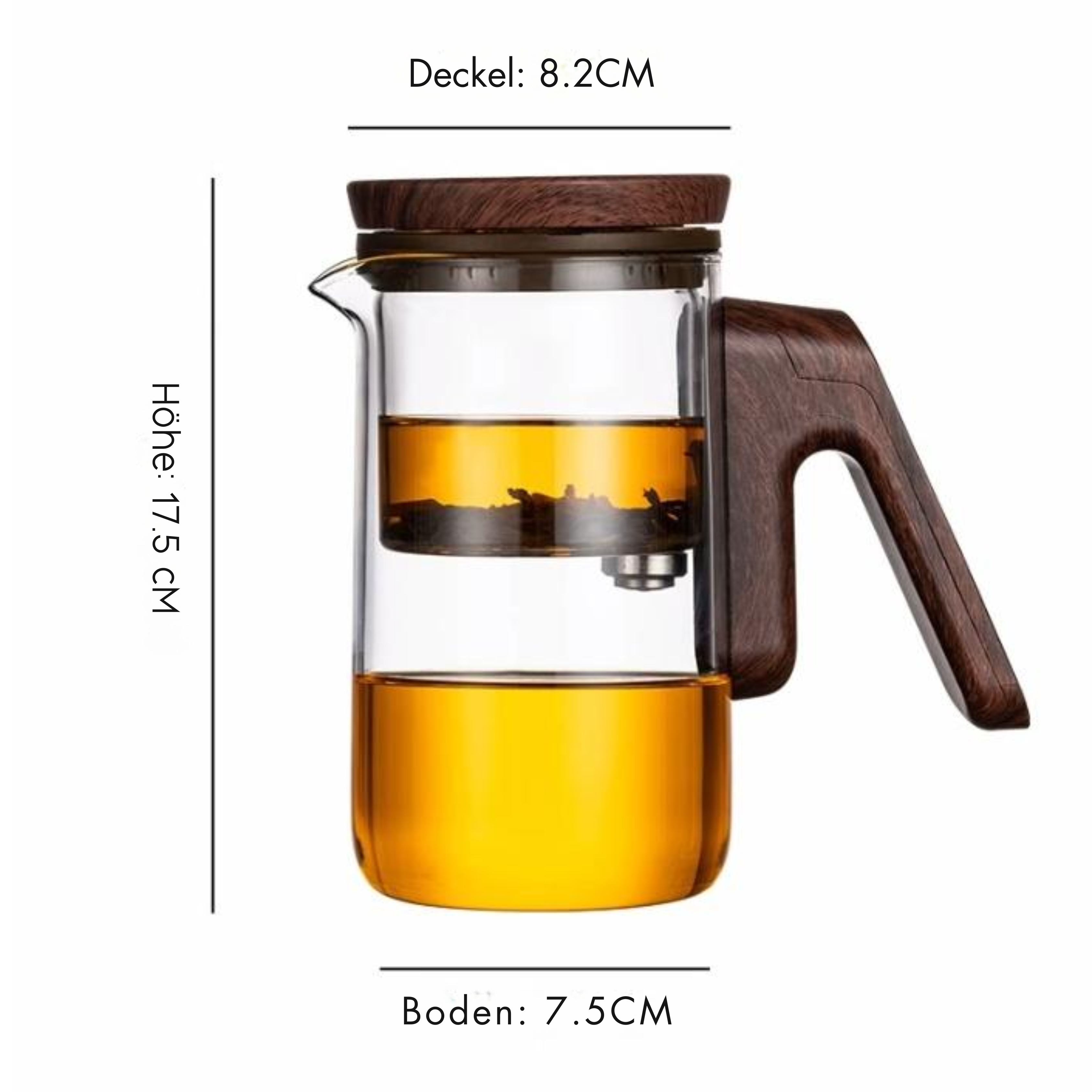 Elegante Teekanne- Teekanne mit magnetischem mechanismus - intelligentem Timer - Teekanne aus Glas - integrierter Filter