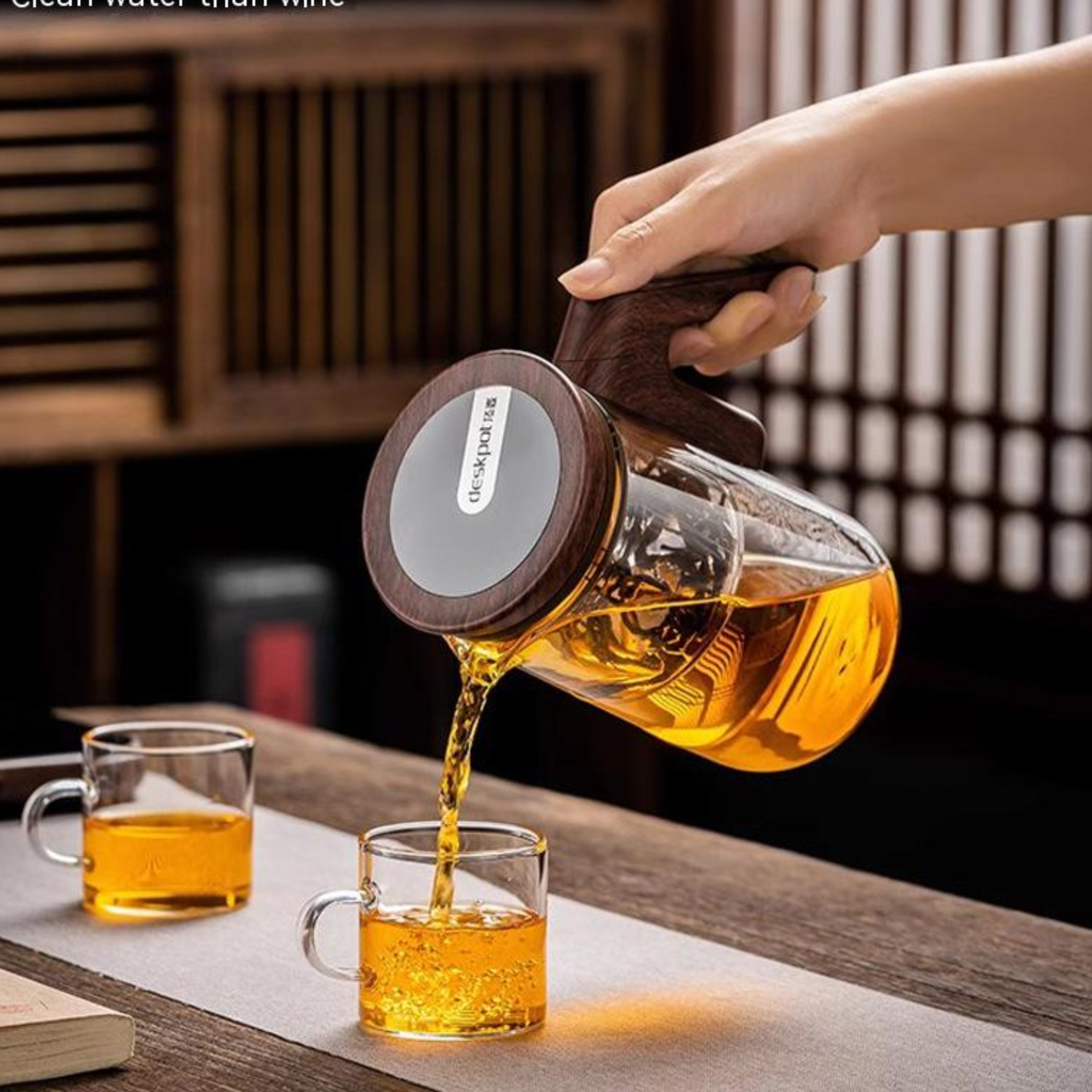 Elegante Teekanne- Teekanne mit magnetischem mechanismus - intelligentem Timer - Teekanne aus Glas - integrierter Filter