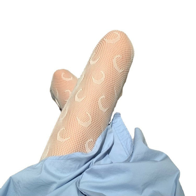 Schwarz Strümpfe Alphabet Fishnet Strümpfe Rita Lo Mond