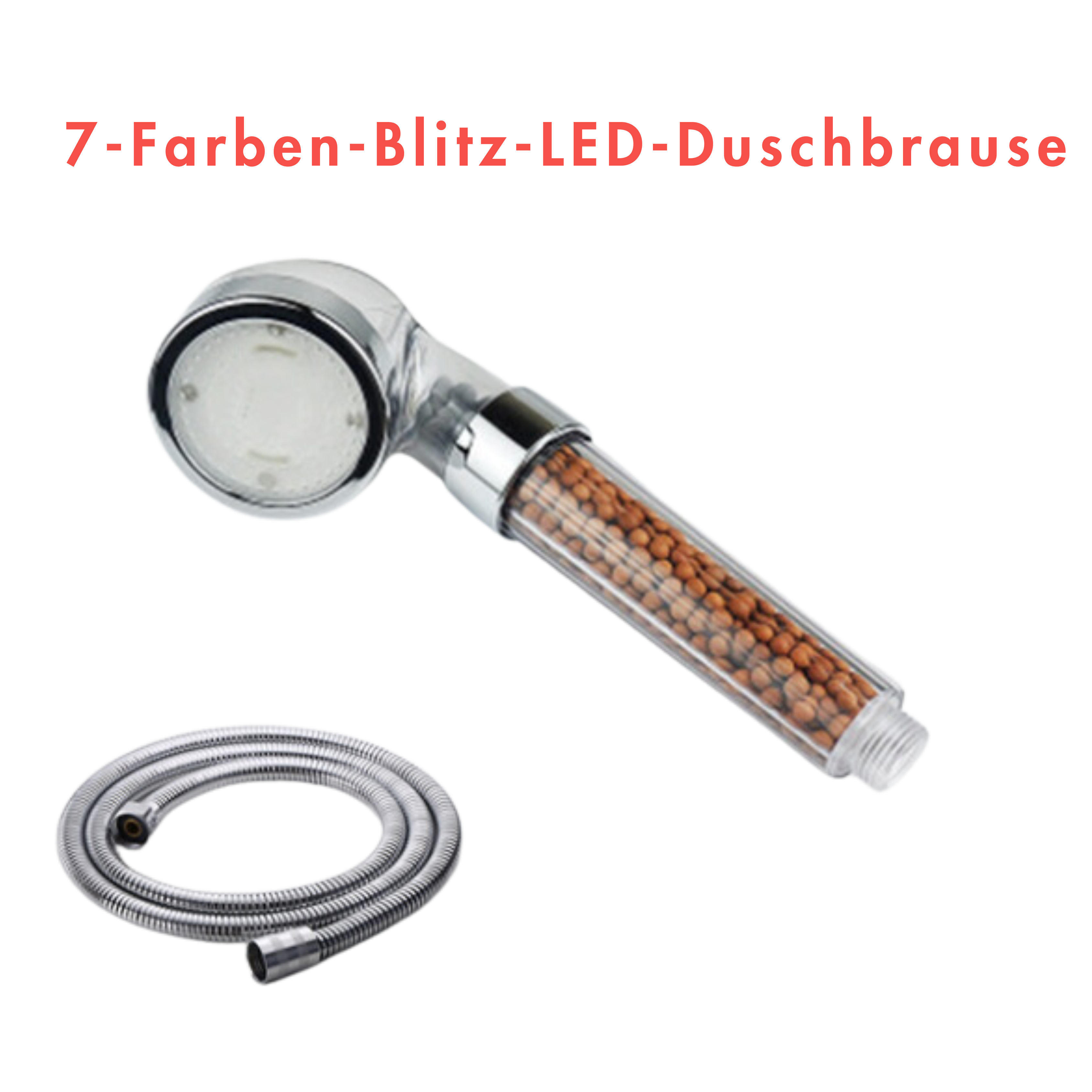 Farbwechselnde LED-Duschkopf-Temperatursensor Handbrause - Mineral Spa Hochdruck-Filterduschkopf
