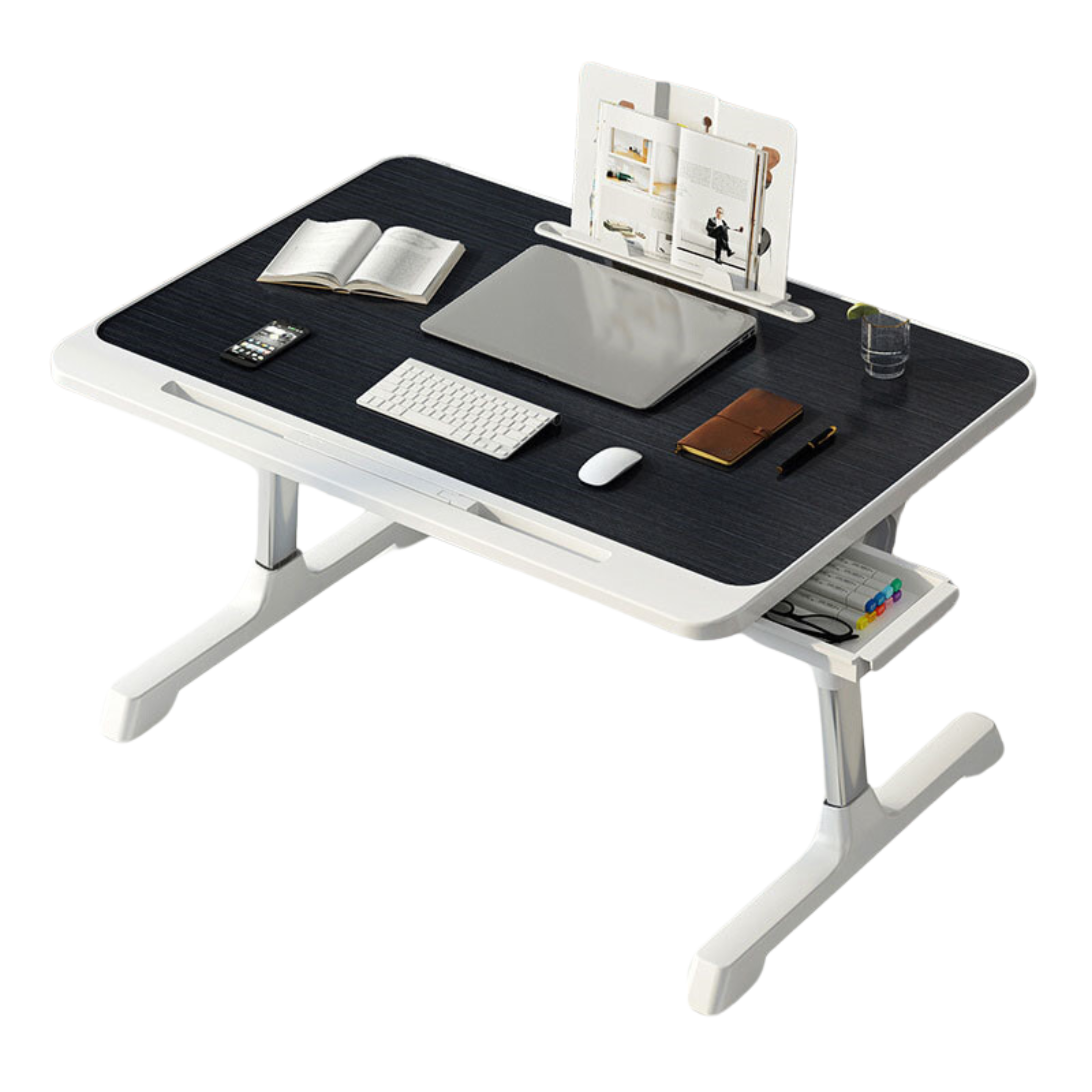 Flexi-Table: Praktischer Bett-Tisch mit Einstellbarer Höhe und Neigung, Stilvoll und Modern